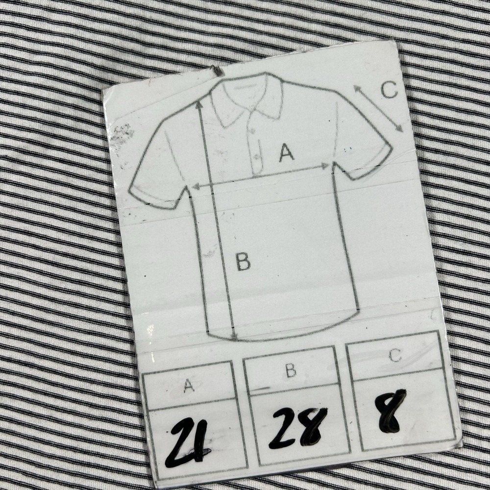 Billy Reid Mens Polo Shirt Large Striped Pensacola Organic Cotton White Black L - Picture 4 of 4